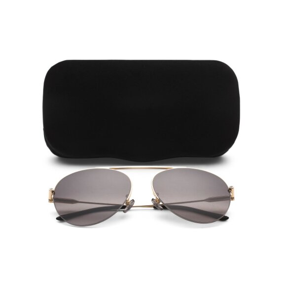 GUCCI Gold 61mm Aviator Sunglasses - Picture 1 of 2